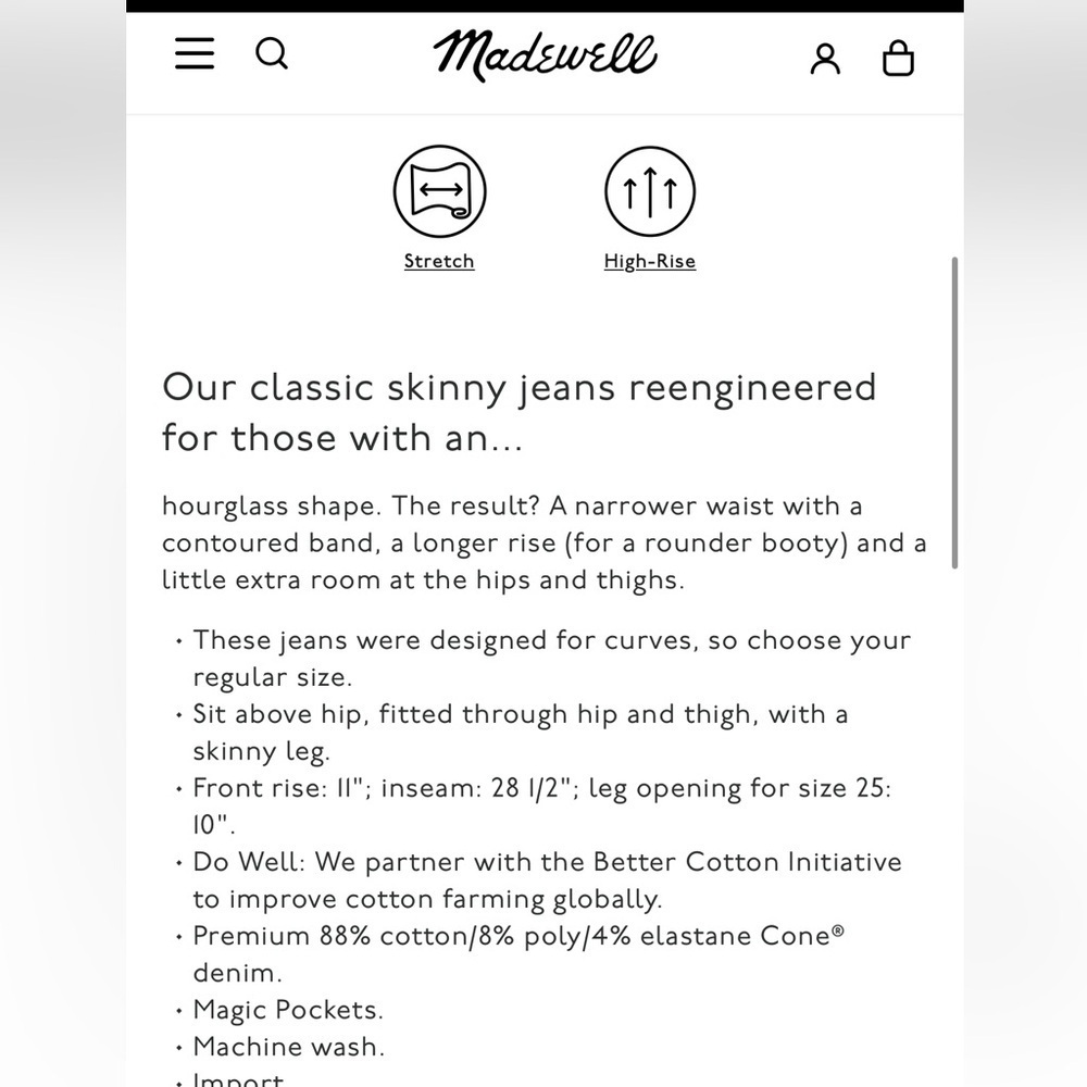 Madewell Curvy High-Rise Skinny Jeans in Hayes Wash - Picture 2 of 14